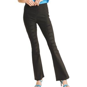 UMGEE distressed flare pants S black